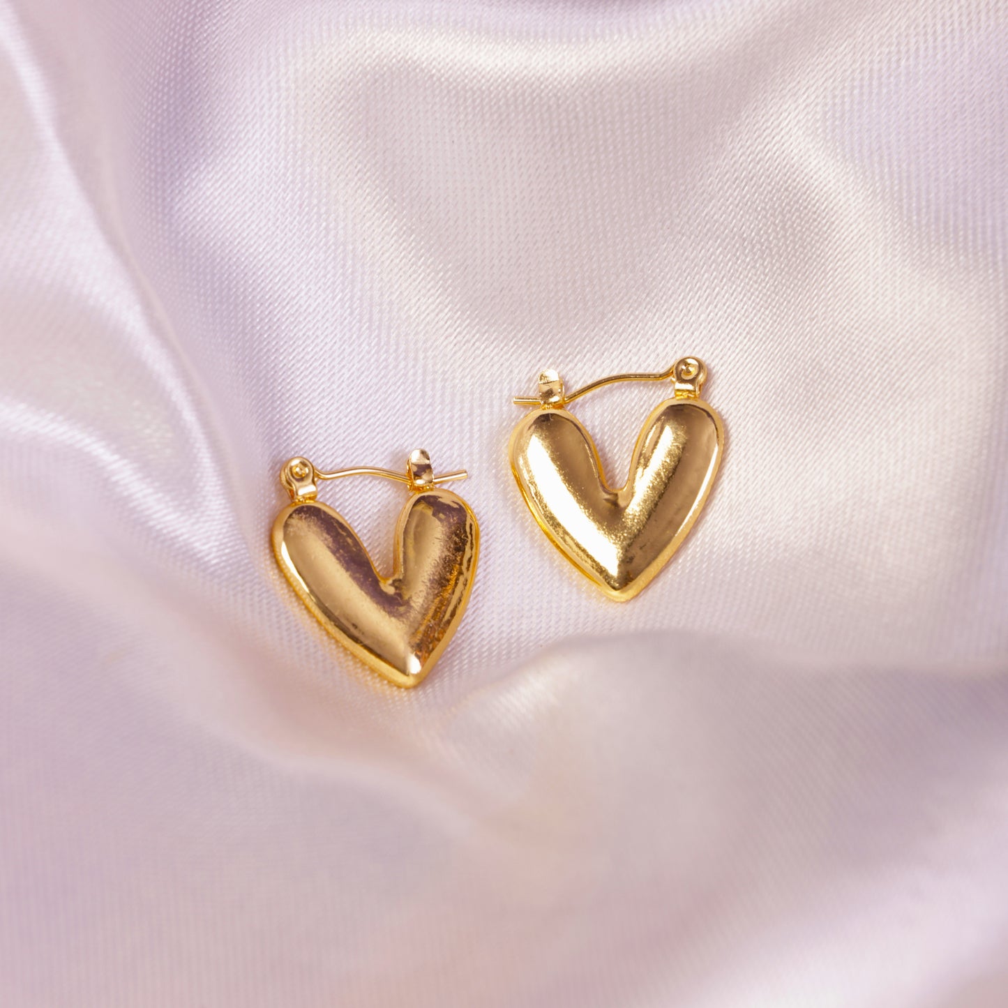 Fira's Gold-Plated Heart Hoop Earrings
