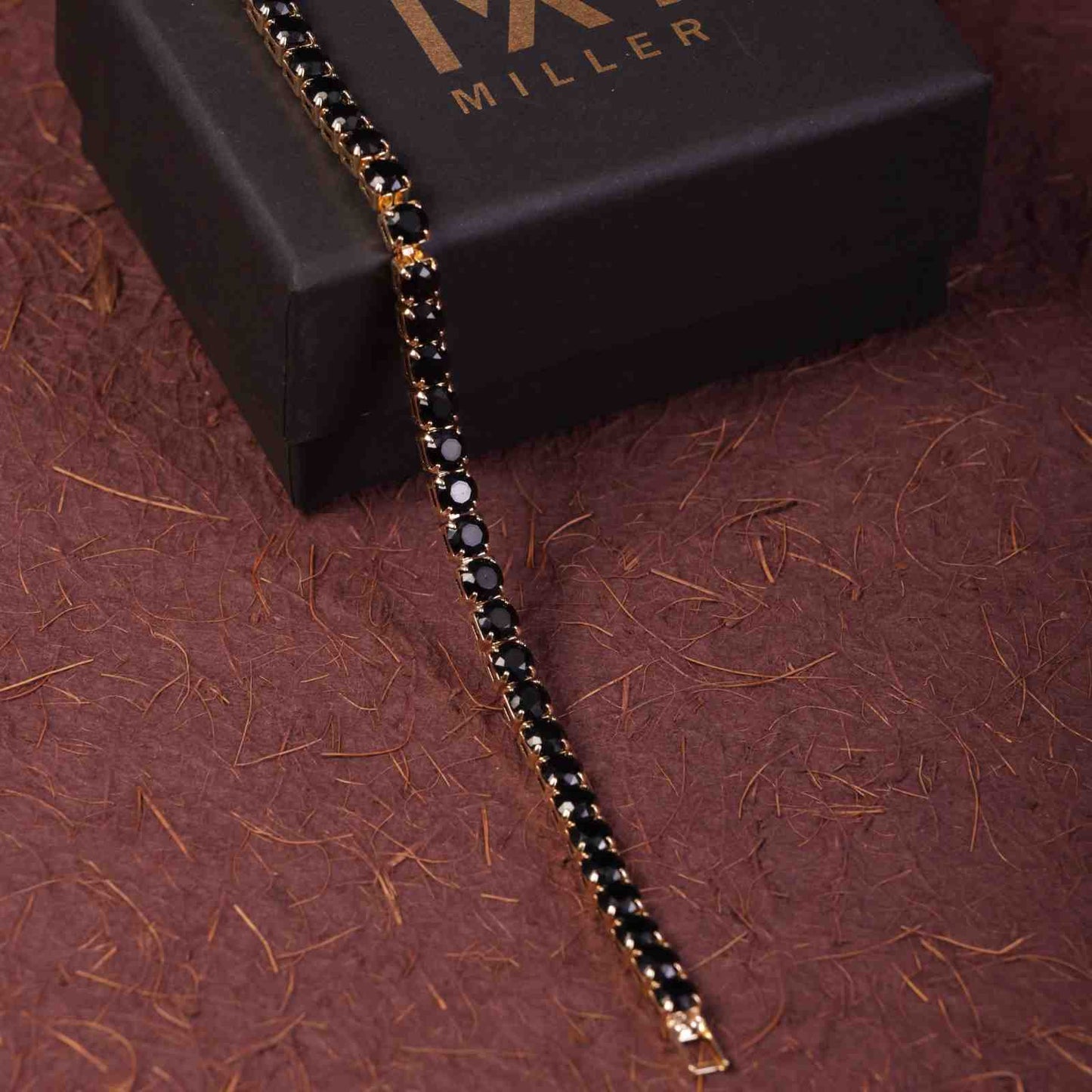 5mm Black Gold-Plated Tennis Bracelet