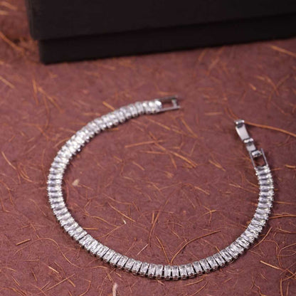 5mm White Silver-Plated Tennis Bracelet