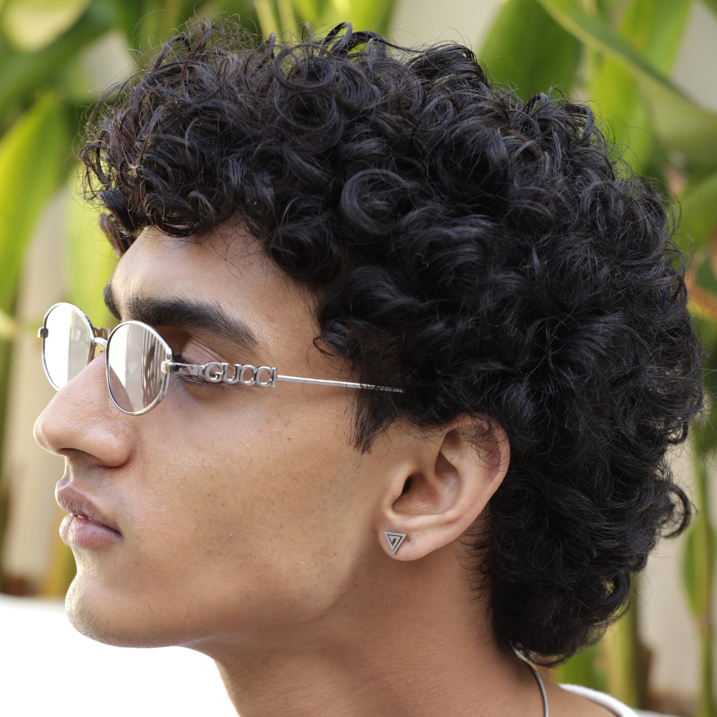 Triangle Stud Earrings - Pierced