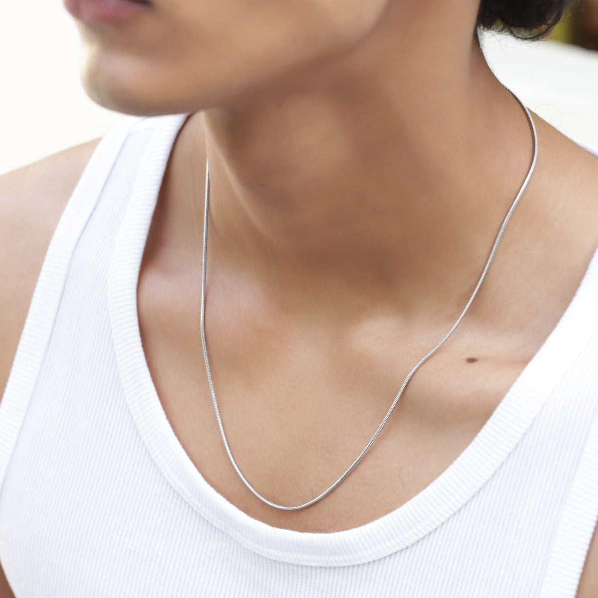 Micro 1mm Silver Neck Chain