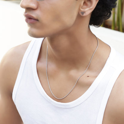Micro 1mm Silver Neck Chain