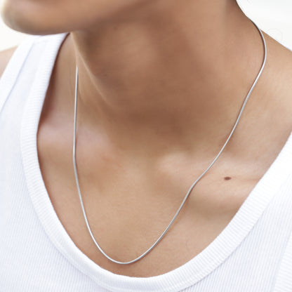Micro 1mm Silver Neck Chain