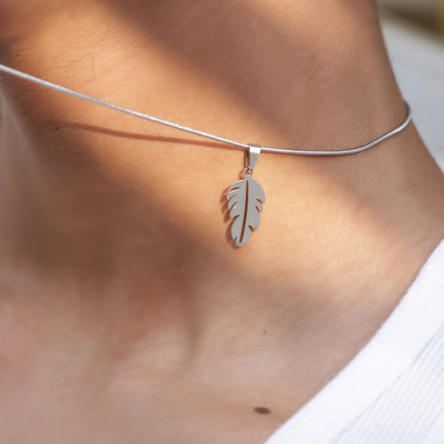 Feather Pendant With Chain