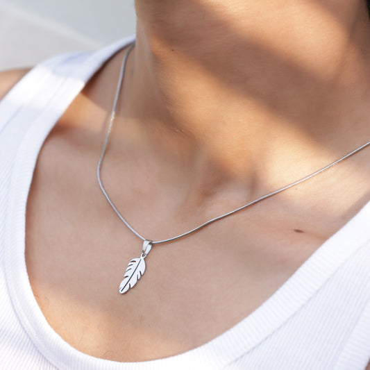 Feather Pendant With Chain