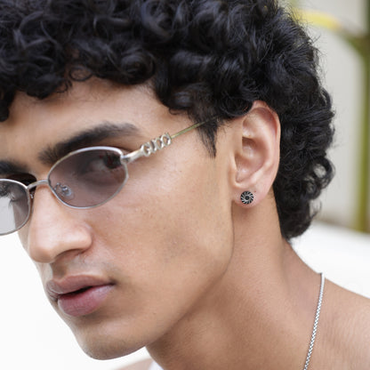 Round Stud Earrings - Pierced