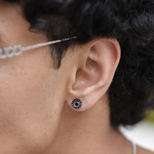 Round Stud Earrings - Pierced