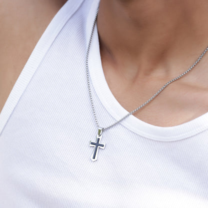 Contour Cross Pendant With Chain