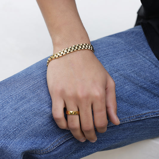 Gold Watch Strap Link Bracelet