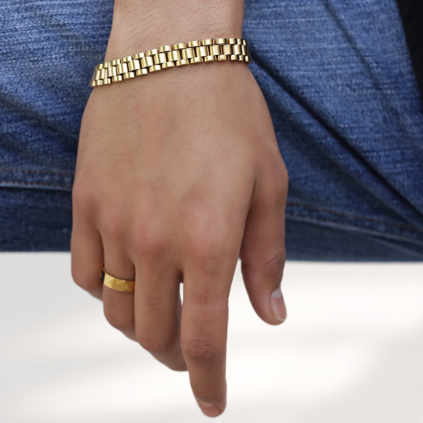 Gold Watch Strap Link Bracelet