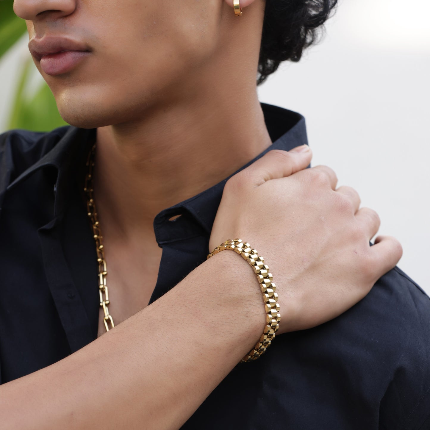 Gold Watch Strap Link Bracelet