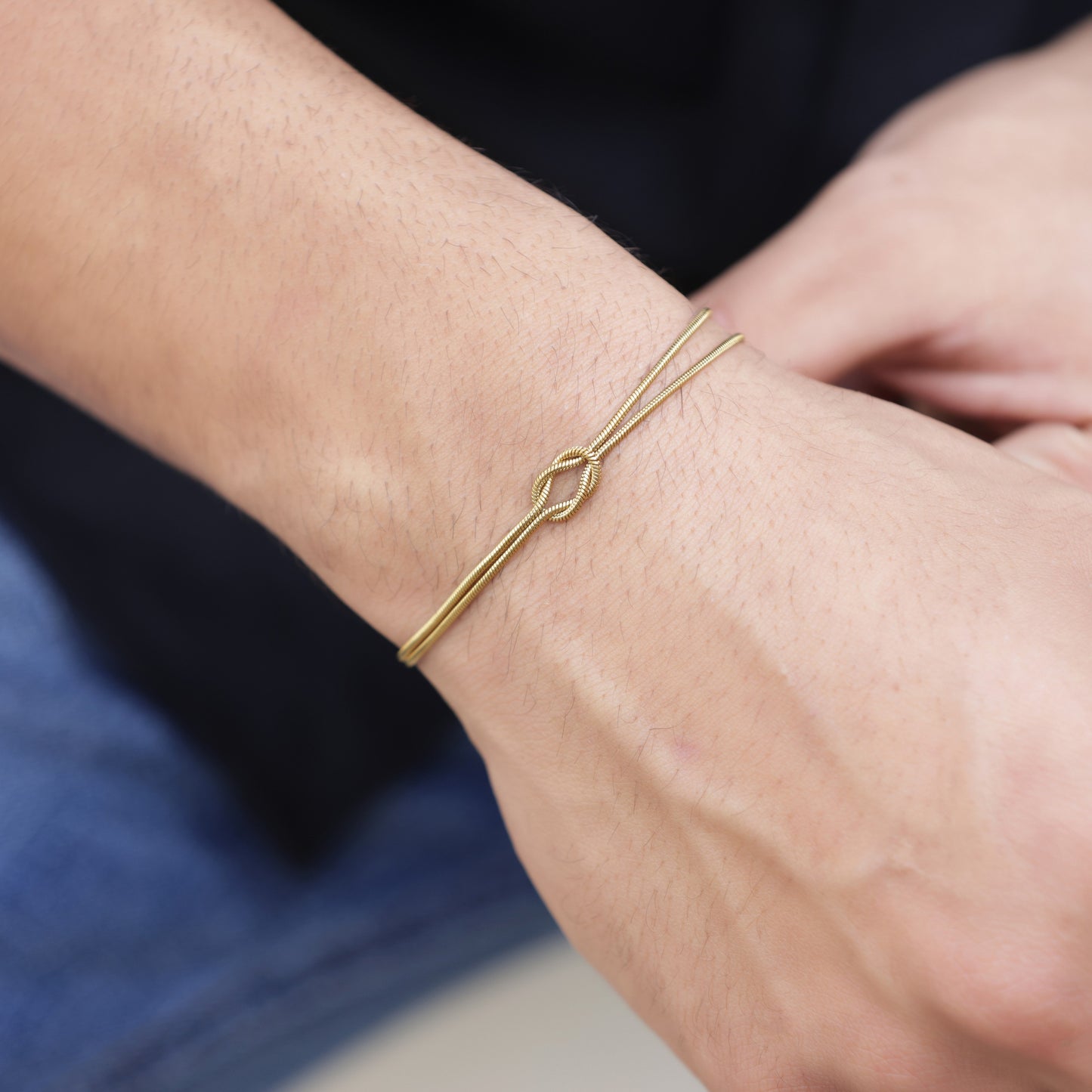 Double Rope Knot Chain Bracelet - Gold