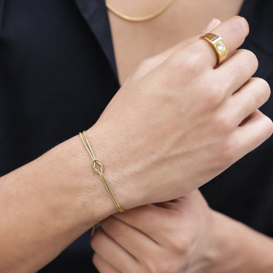 Double Rope Knot Chain Bracelet - Gold