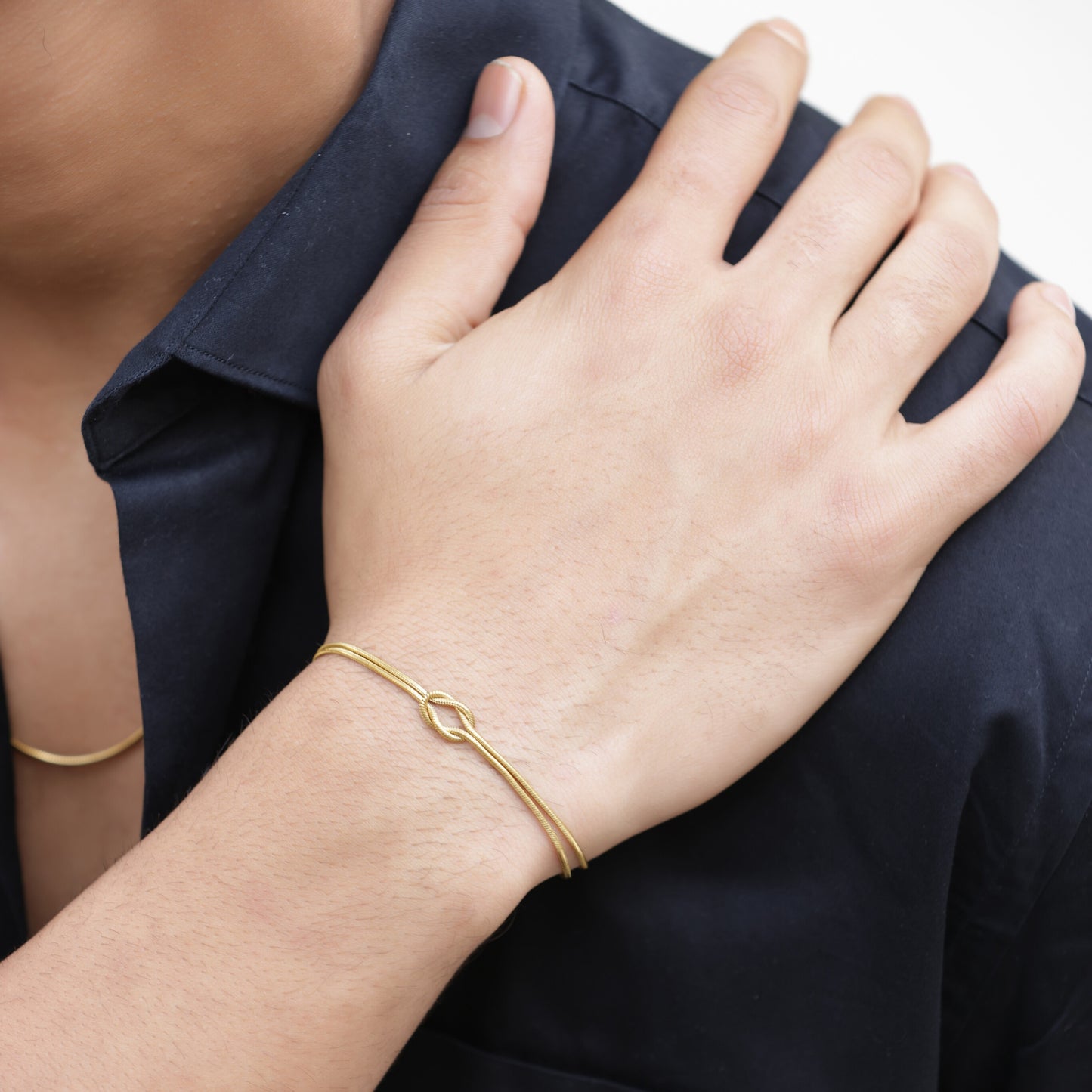 Double Rope Knot Chain Bracelet - Gold