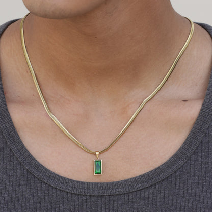 Green Pendant With Chain