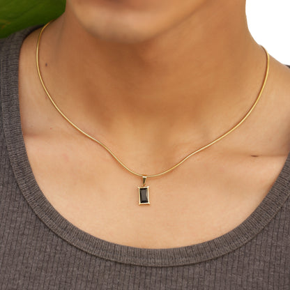 Black Pendant With Chain