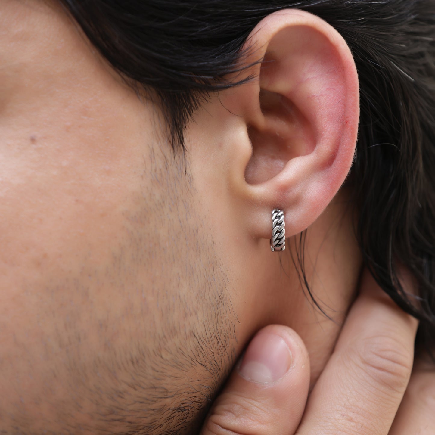 Rock Hoop Earrings - Non-Pierced