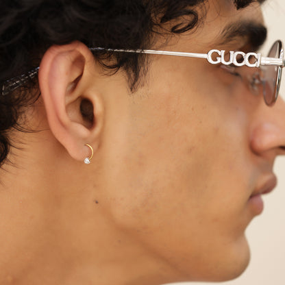 Loop Gold Ball Earring - Pierced