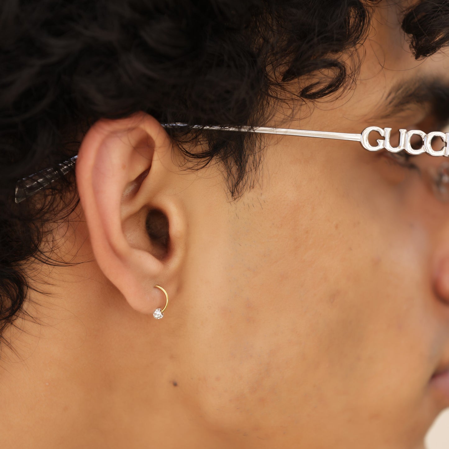 Loop Gold Ball Earring - Pierced