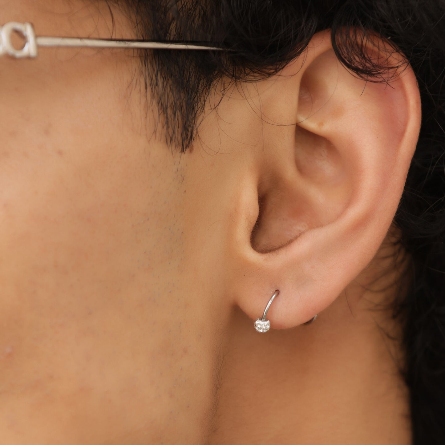 Loop Silver Ball Earring - Pierced
