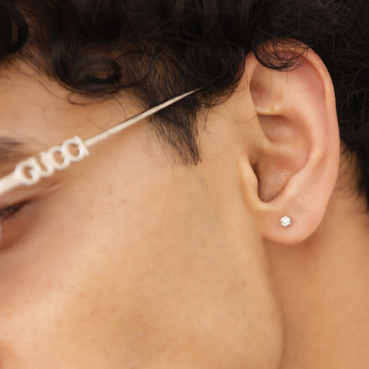 Sparkle Gold Ball Stud Earrings - Pierced