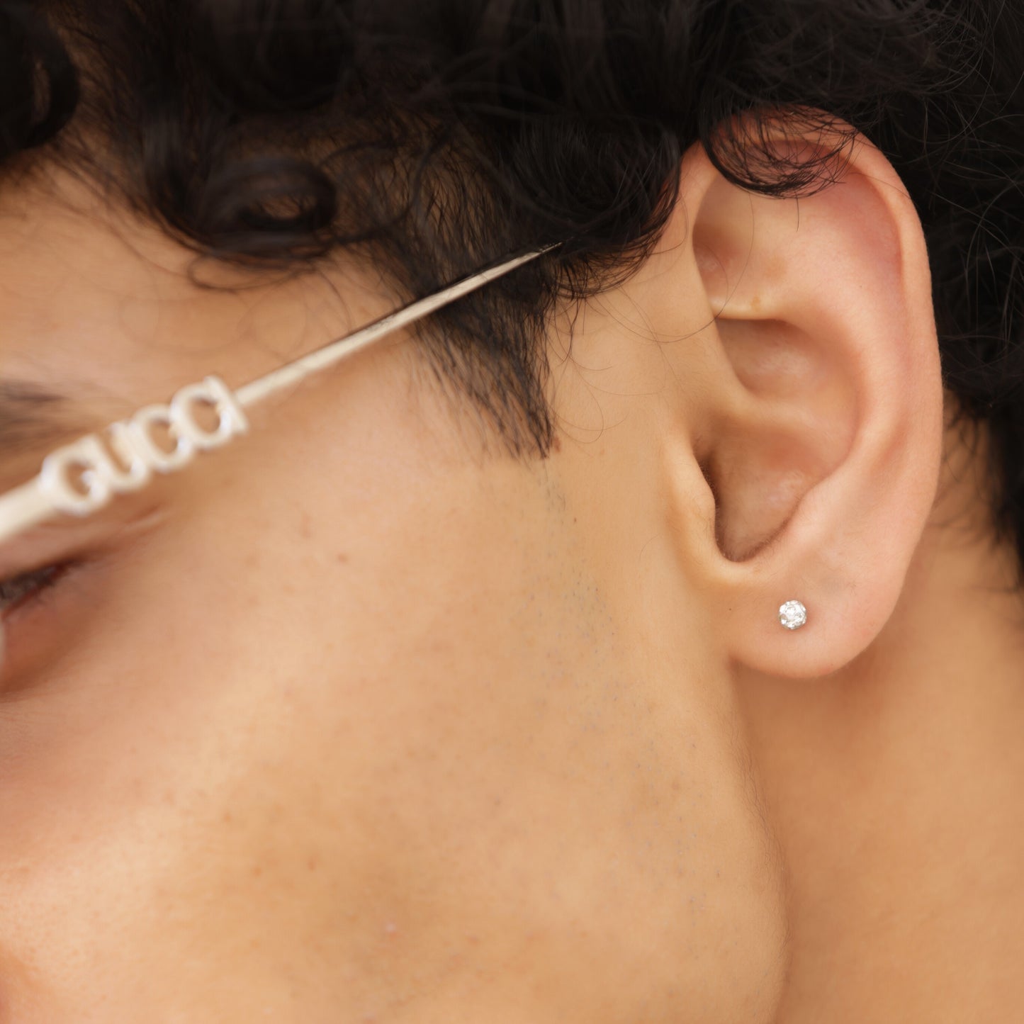 Sparkle Silver Ball Stud Earrings - Pierced