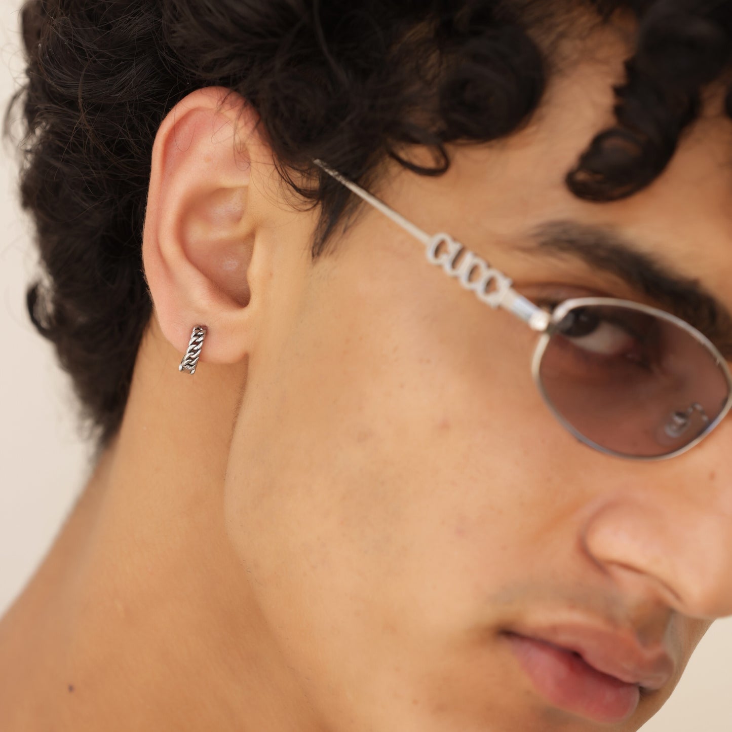 Rock Hoop Earrings - Non-Pierced