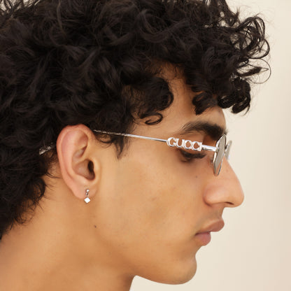 Hanging Cube Stud Earrings - Pierced