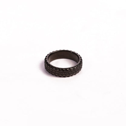 Textured Black Band Ring
