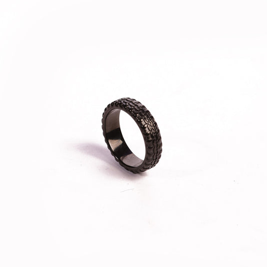 Textured Black Band Ring