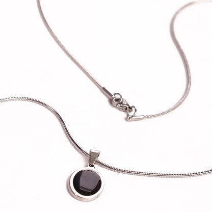 Oval Silver Pendant With Chain