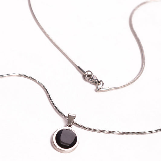 Oval Silver Pendant With Chain