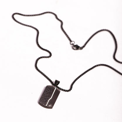 Black Square Pendant With Chain