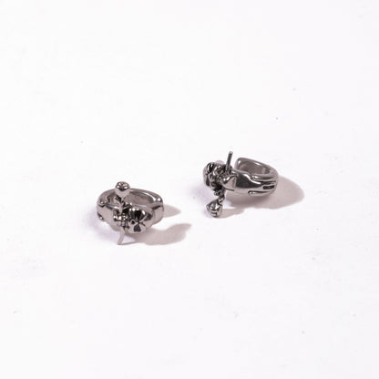 Skull Hoop Earrings - Non-Pierced
