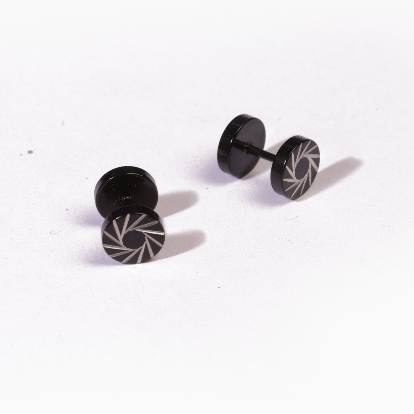 Round Stud Earrings - Pierced