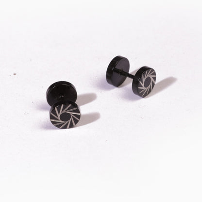 Round Stud Earrings - Pierced