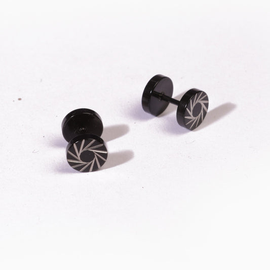 Round Stud Earrings - Pierced