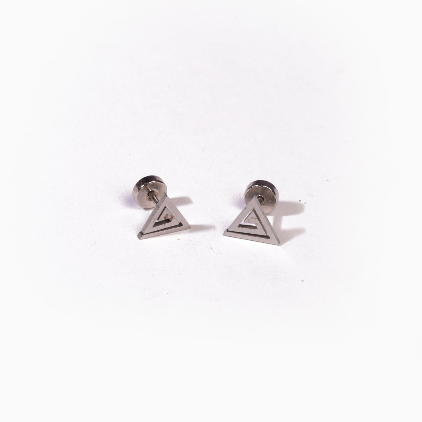 Triangle Stud Earrings - Pierced
