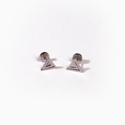 Triangle Stud Earrings - Pierced