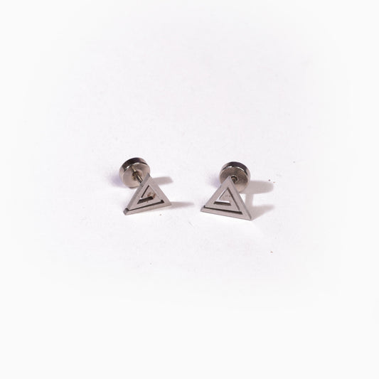 Triangle Stud Earrings - Pierced