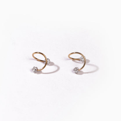 Loop Gold Ball Earring - Pierced