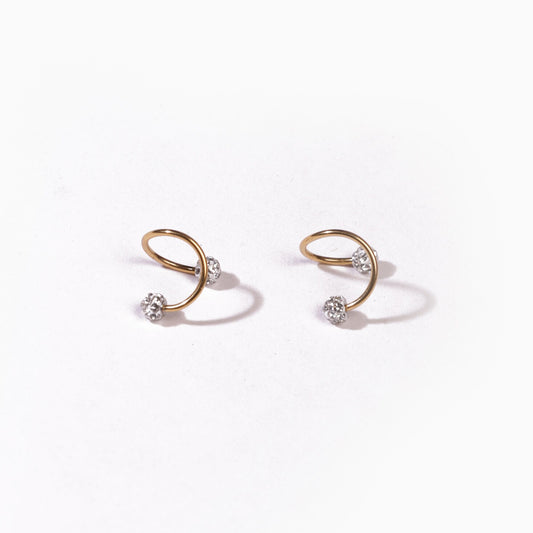 Loop Gold Ball Earring - Pierced