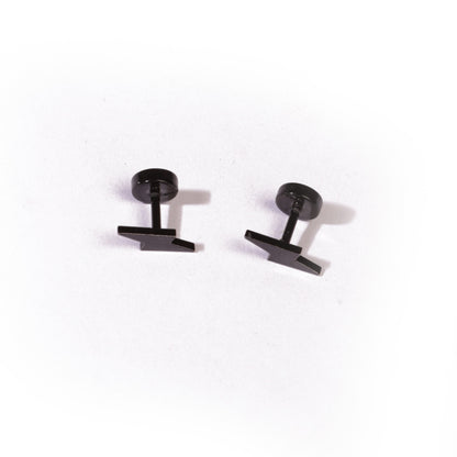 Black Thunder Stud Earrings - Pierced