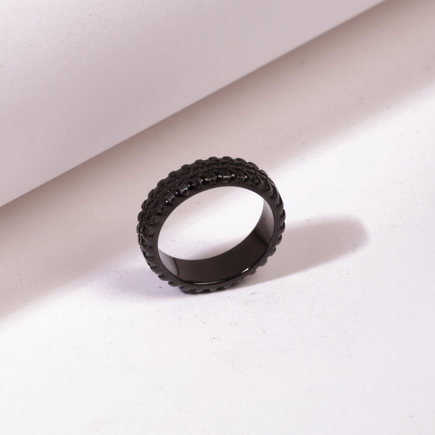 Textured Black Band Ring