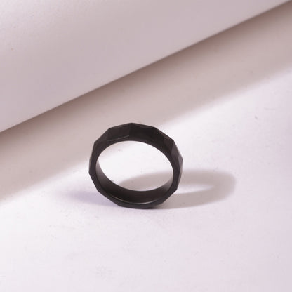 Black Textured Ring