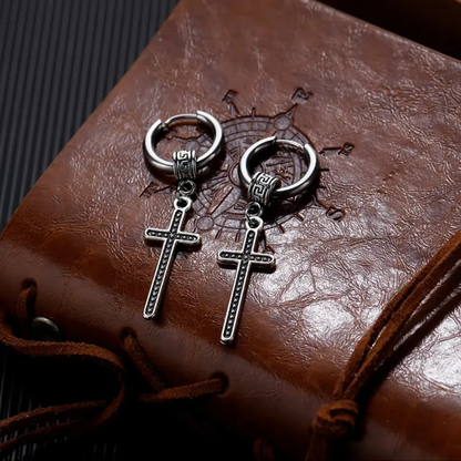 Cross Hoop Earrings