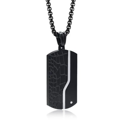 Black Square Pendant With Chain