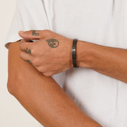 Geometric Black Men's Kada Bracelet