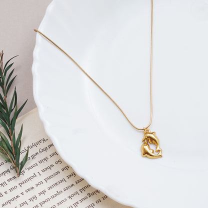 Dual Dolphin Neck Chain Pendant