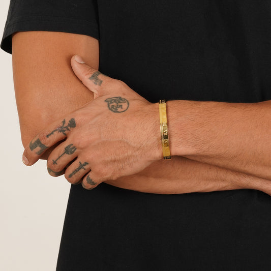 Roman Gold-Plated Kada Bracelet